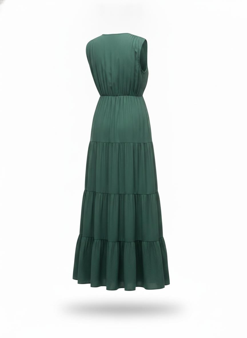 Green Tiered Maxi Dress