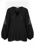 Black Lace Insert Blouse