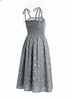 Blue Floral Midi Dress
