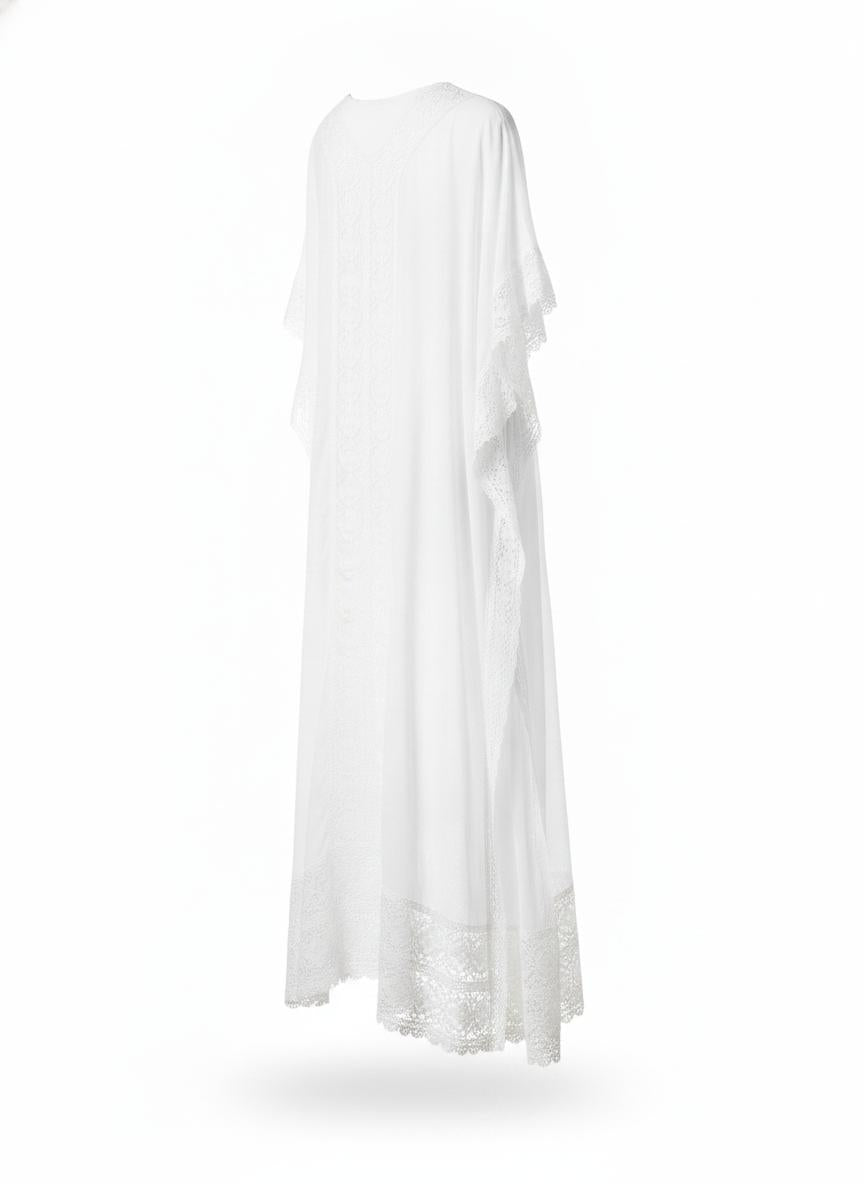 White Lace Kaftan Dress