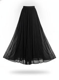 Black Maxi Skirt with Lace Trim