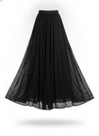 Black Maxi Skirt with Lace Trim