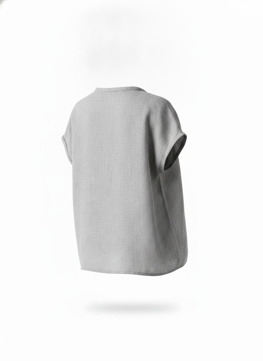 Gray Tassel Blouse