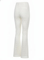 White Lace Flared Pants