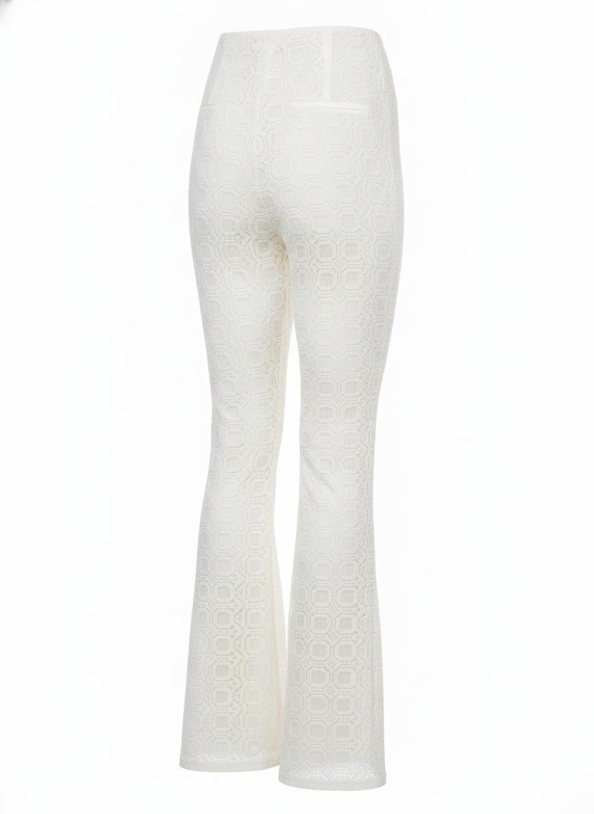 White Lace Flared Pants