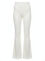 White Lace Flared Pants