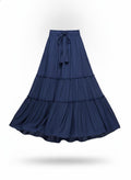 Blue Tiered Maxi Skirt