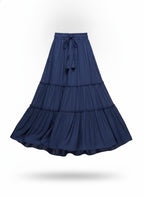 Blue Tiered Maxi Skirt