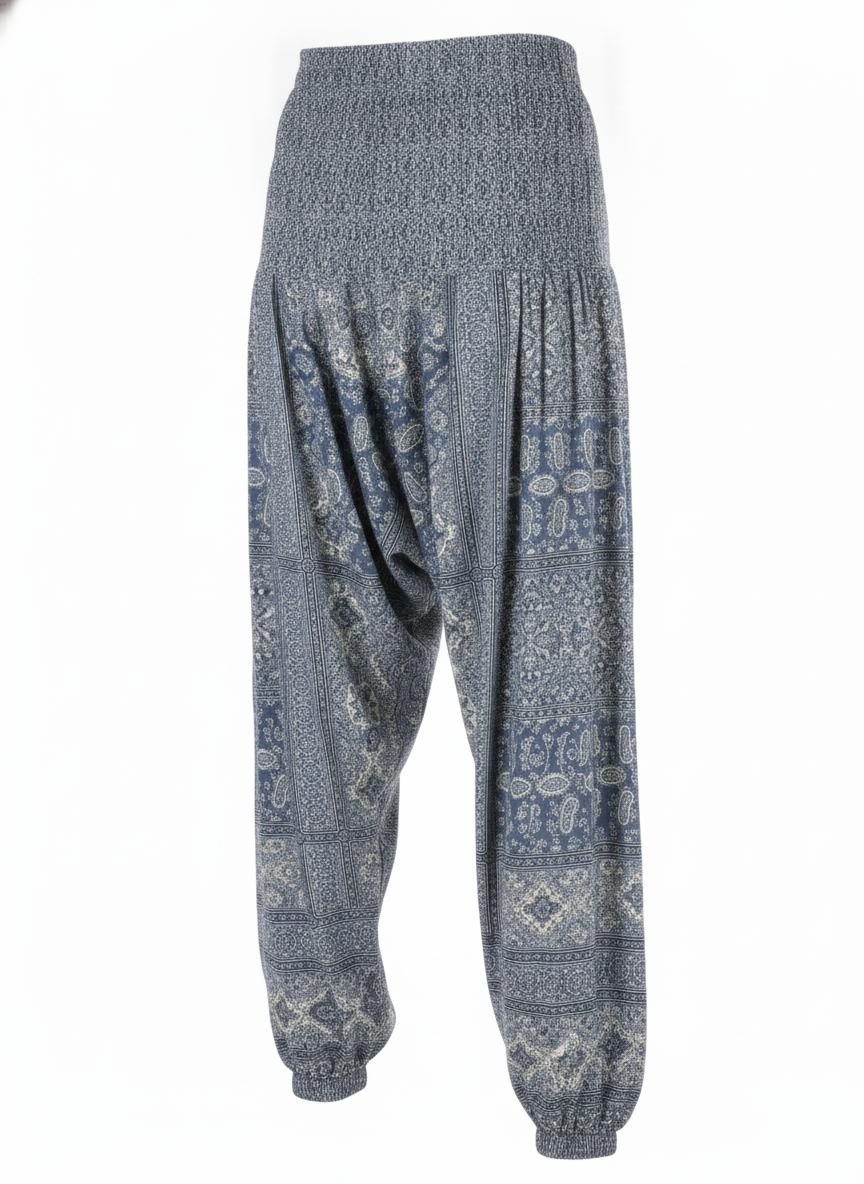 Blue Printed Harem Pants