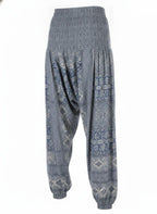 Blue Printed Harem Pants