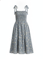 Blue Floral Midi Dress