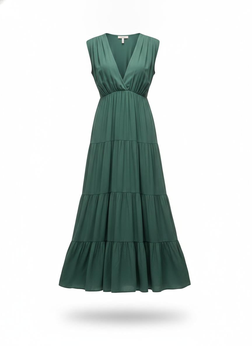 Green Tiered Maxi Dress