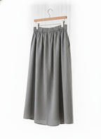 Gray Button-Front Midi Skirt