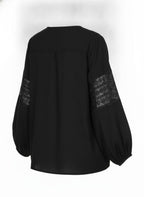 Black Lace Insert Blouse