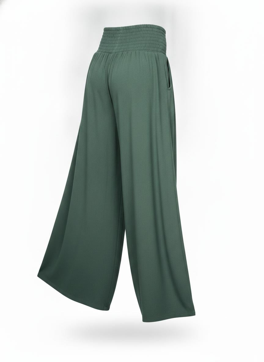 Green Wide-Leg Pants