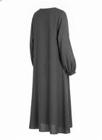 Gray Embroidered Tunic Dress