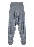 Blue Printed Harem Pants