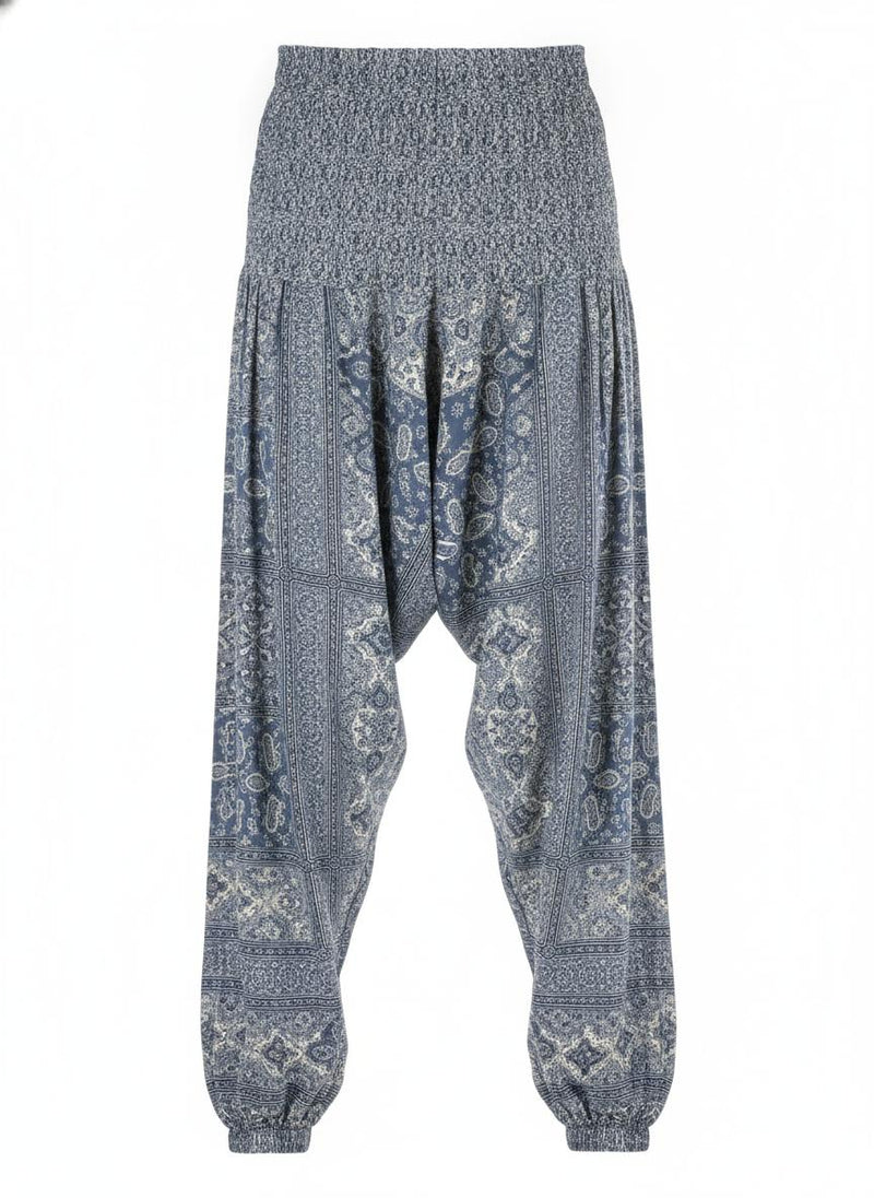 Blue Printed Harem Pants