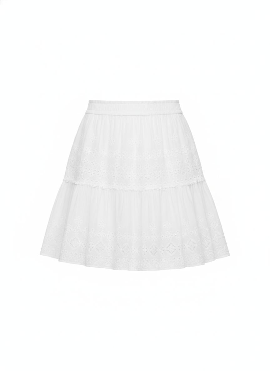 White Eyelet Mini Skirt