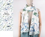 Women's scarf Bikes and butterflies / Bicycles and butterflies