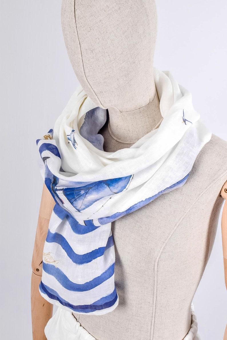 Women's scarf Sea / Ship pattern