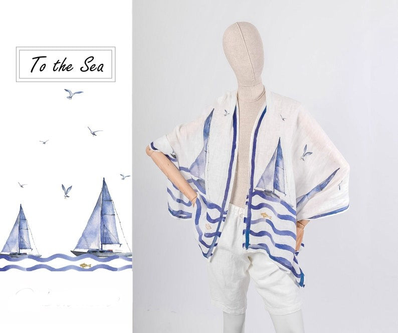 Women's scarf Sea / Ship pattern
