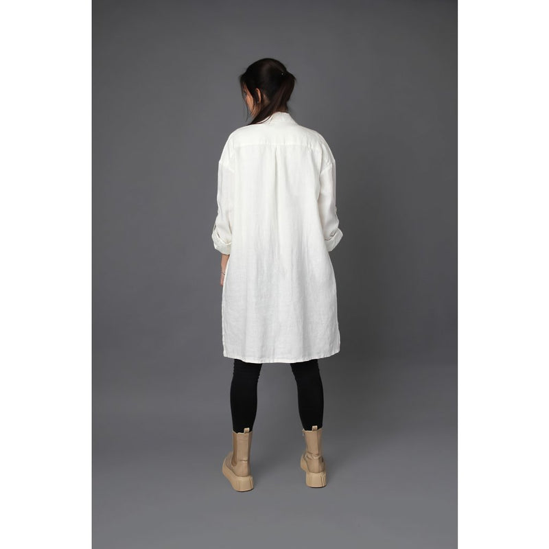 Shirt dress white color