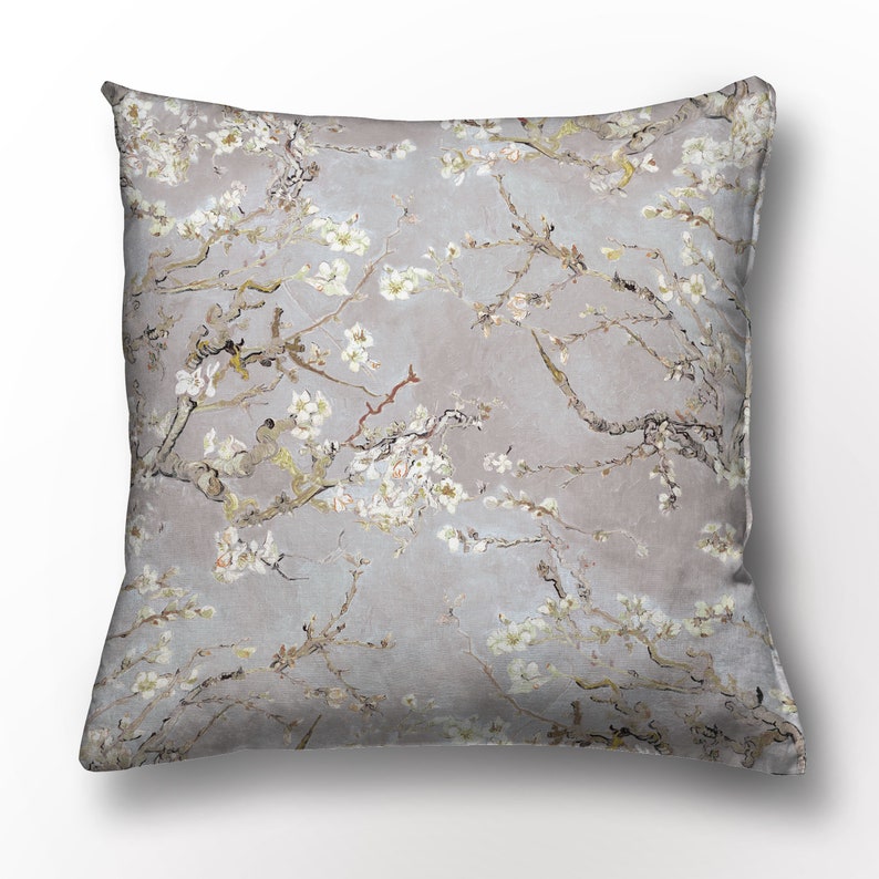 Pillow cover Vincent Van Gogh Almond Blossom - gray version