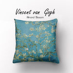 Povlak na polštář Vincent Van Gogh Almond Blossom verze tyrkysová