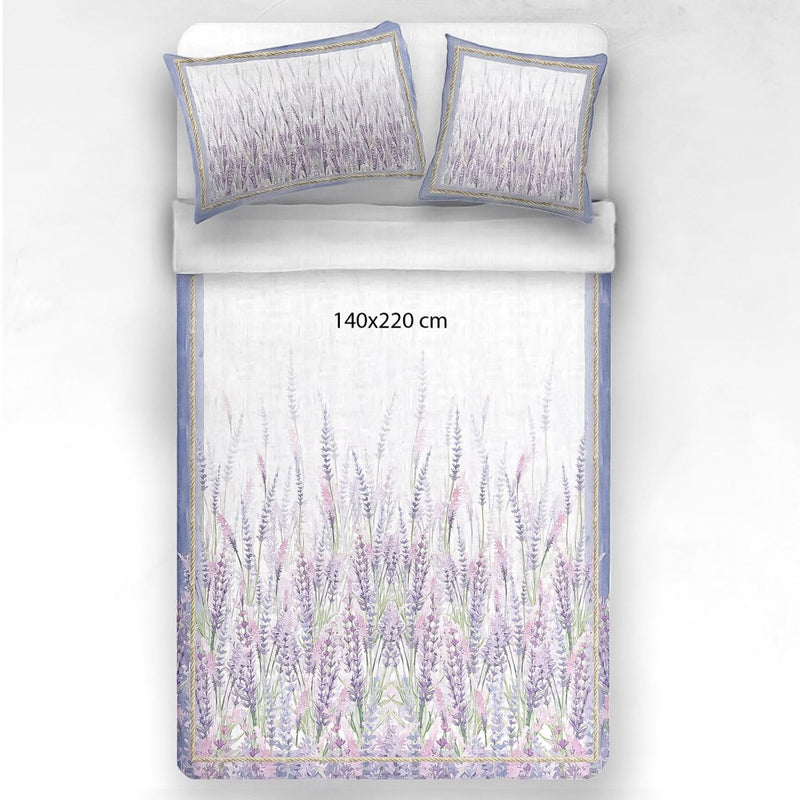 Lavender bedding with tape