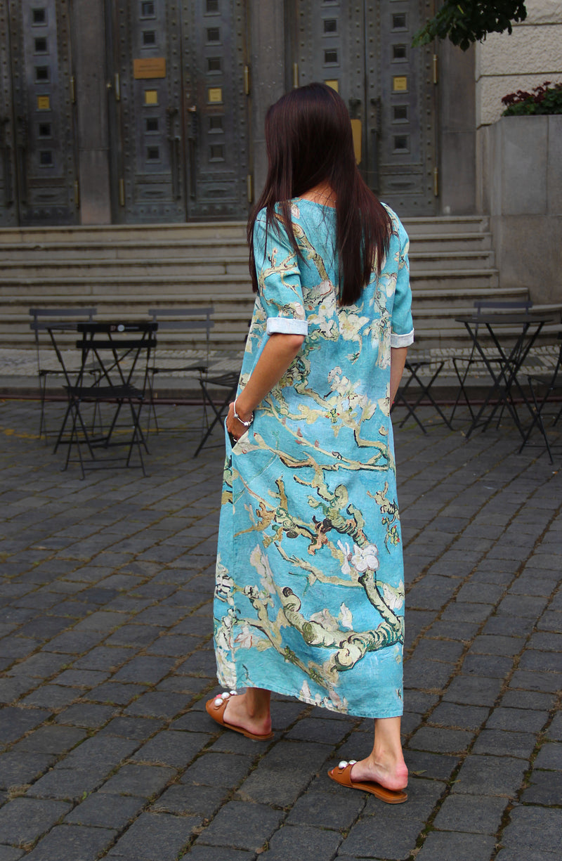 Vincent Van Gogh Maxi Dress Almond Blossom / Almond Blossom