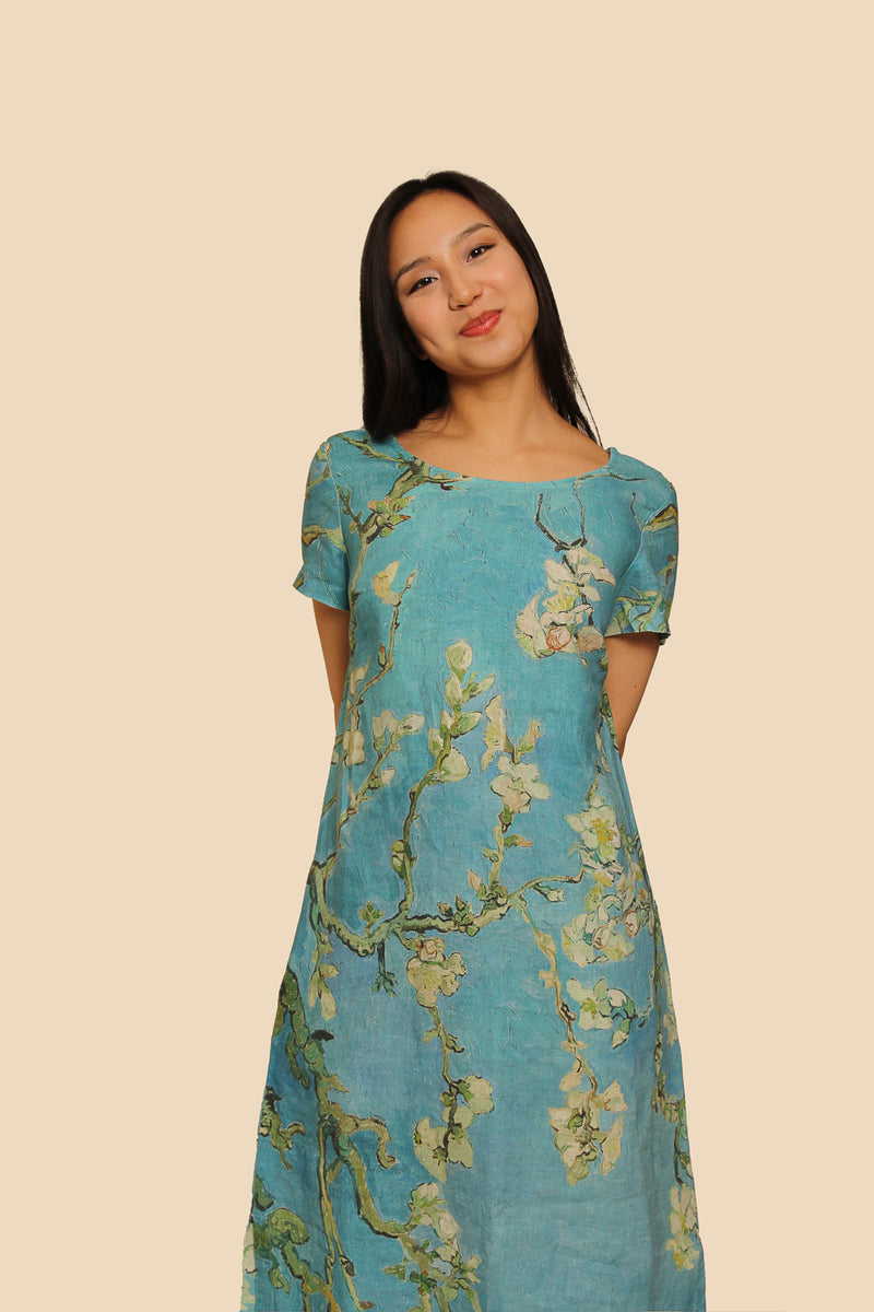 Dress Maxi Vincent Van Gogh Almond Blossom Turquoise / Almond Blossom
