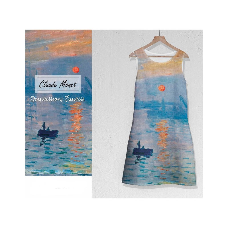 Šaty midi Claude Monet Impression sunrise / Imprese východ slunce