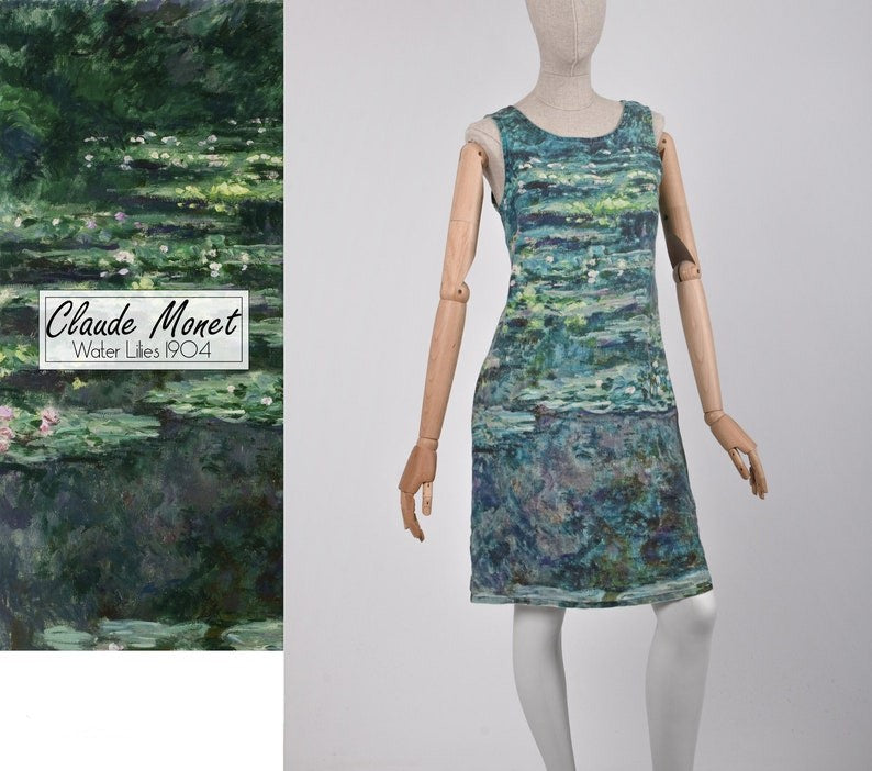 Šaty midi Claude Monet Lekníny 1904 / Water Lilies 1904