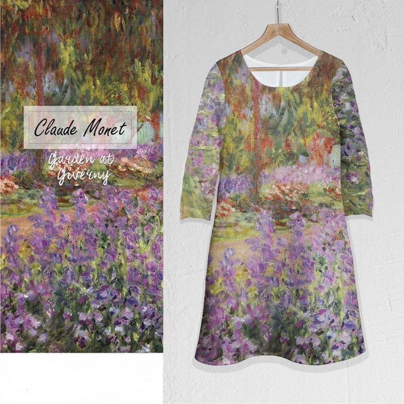 Midi dress Claude Monet garden at Giverny / Garden at Giverny