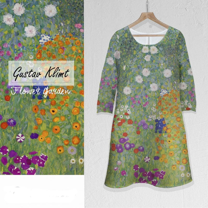 Šaty midi Gustav Klimt Květinová zahrada / Flower Garden