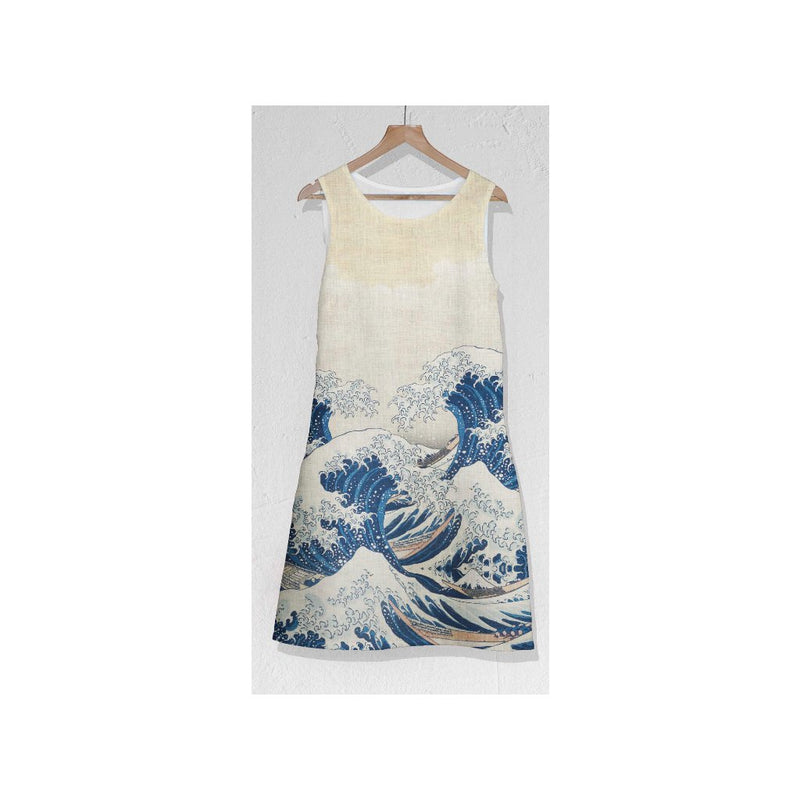 <transcy>Sukienka midi K.Hokusai The Great Wave</transcy>