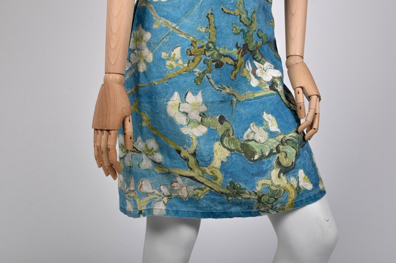 Midi dress Vincent Van Gogh Almond blossom turquoise / Almond Blossom