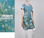 Midi dress Vincent Van Gogh Almond blossom turquoise / Almond Blossom