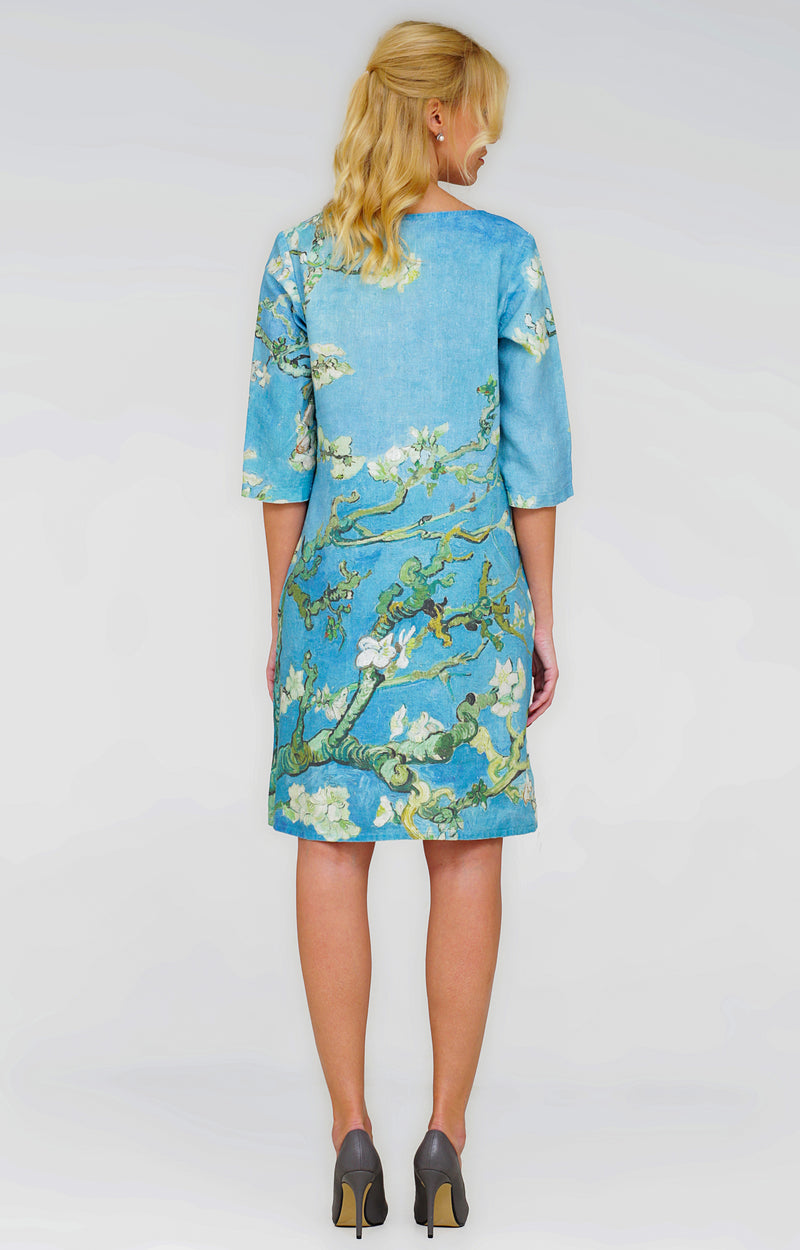 <transcy>Sukienka midi V.V.Gogh Turquoise Almond Blossom</transcy>